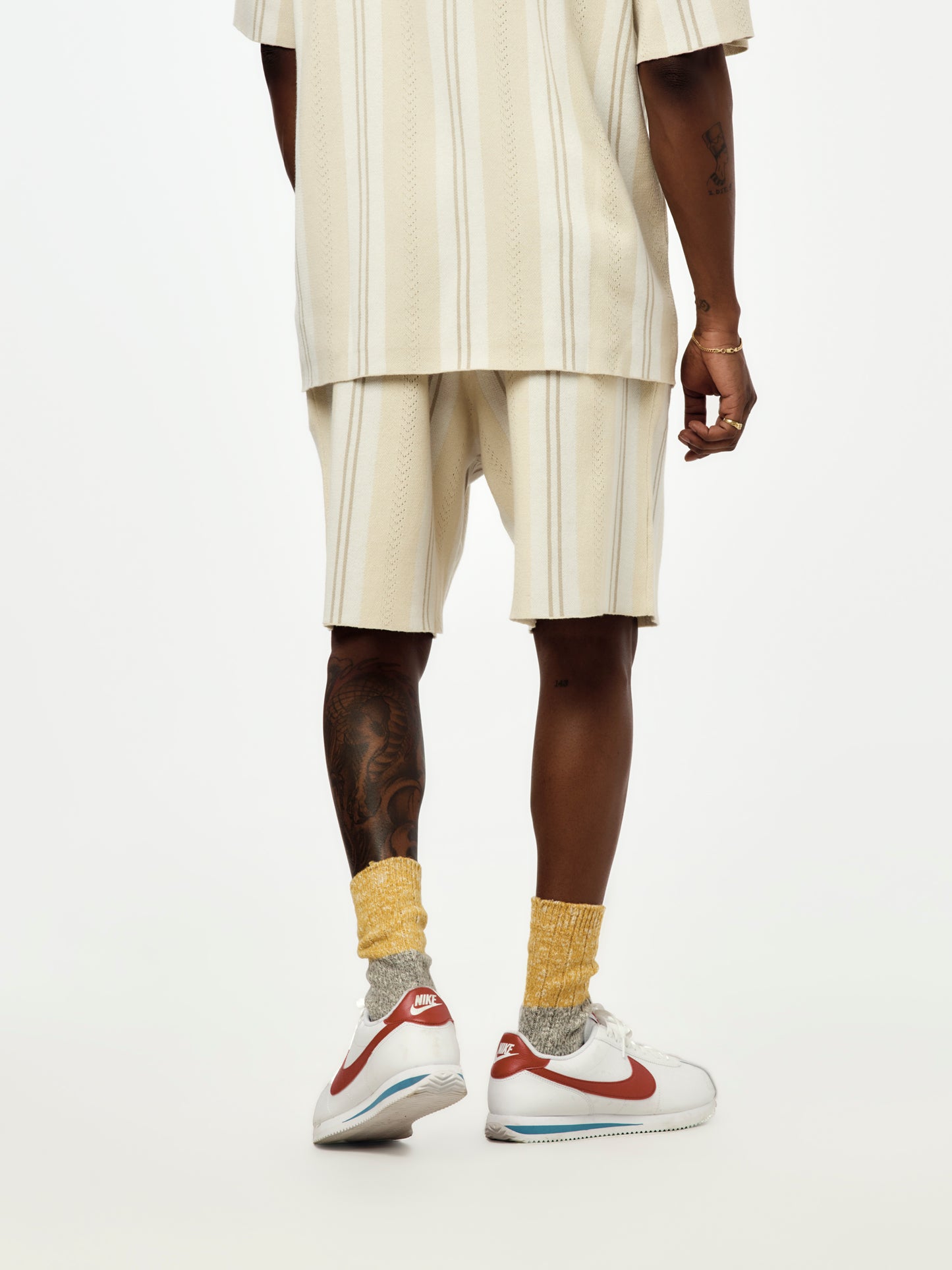 Patta Knitted Football Shorts (Oatmeal)