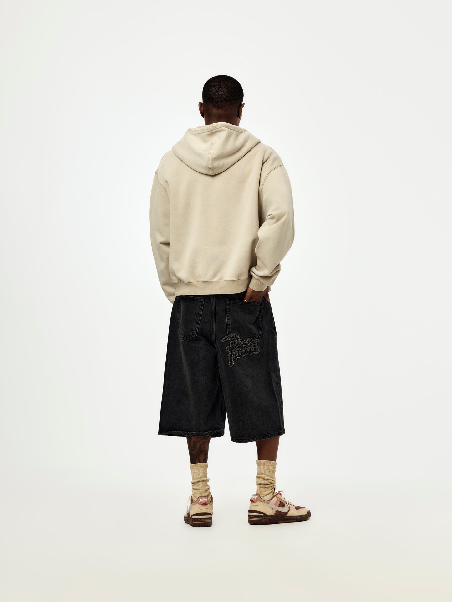 Patta Loopback Logo Zip Hooded Sweater (Irish Cream)