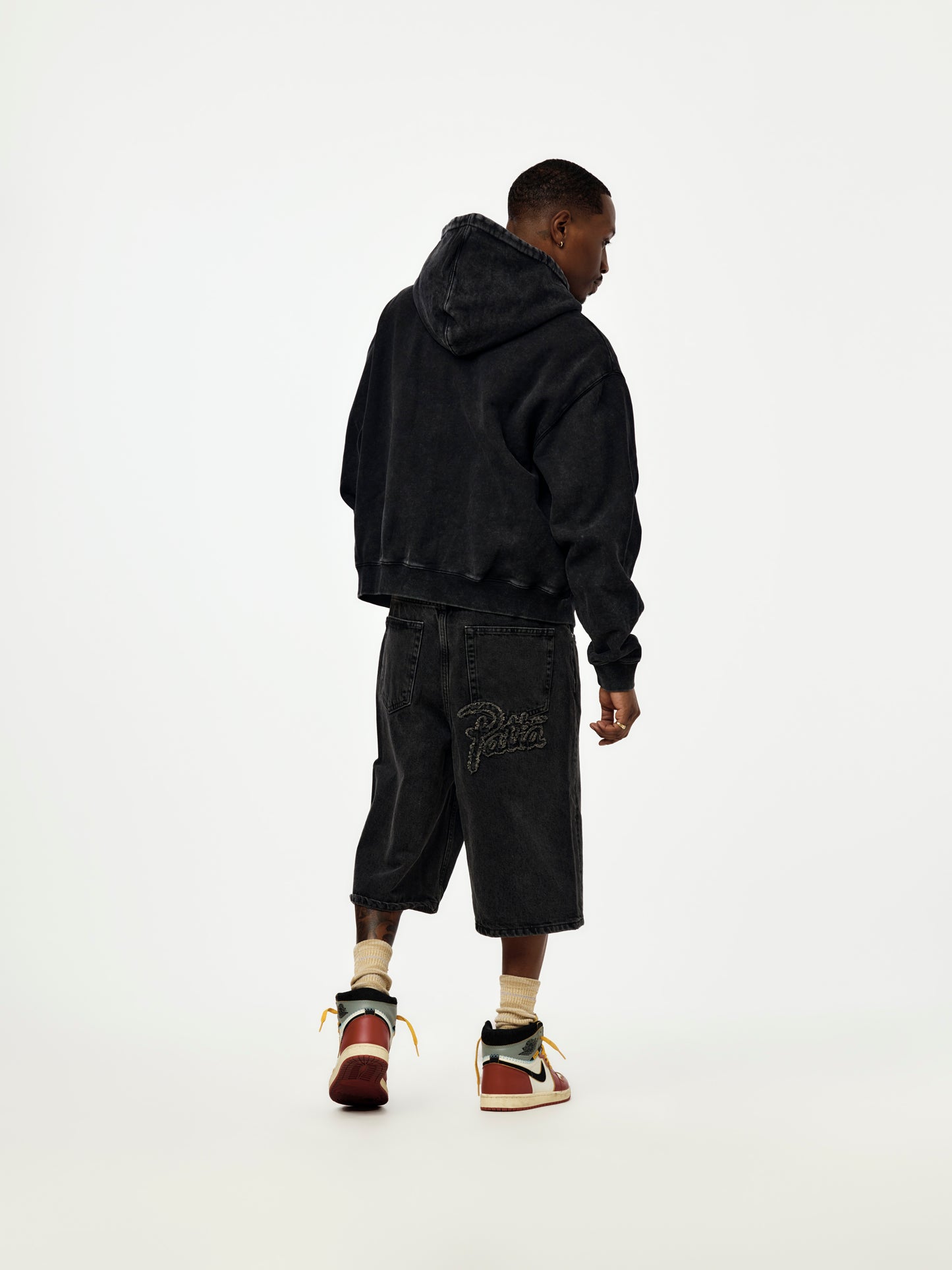 Patta Loopback Logo Zip Hooded Sweater (Moonless Night)