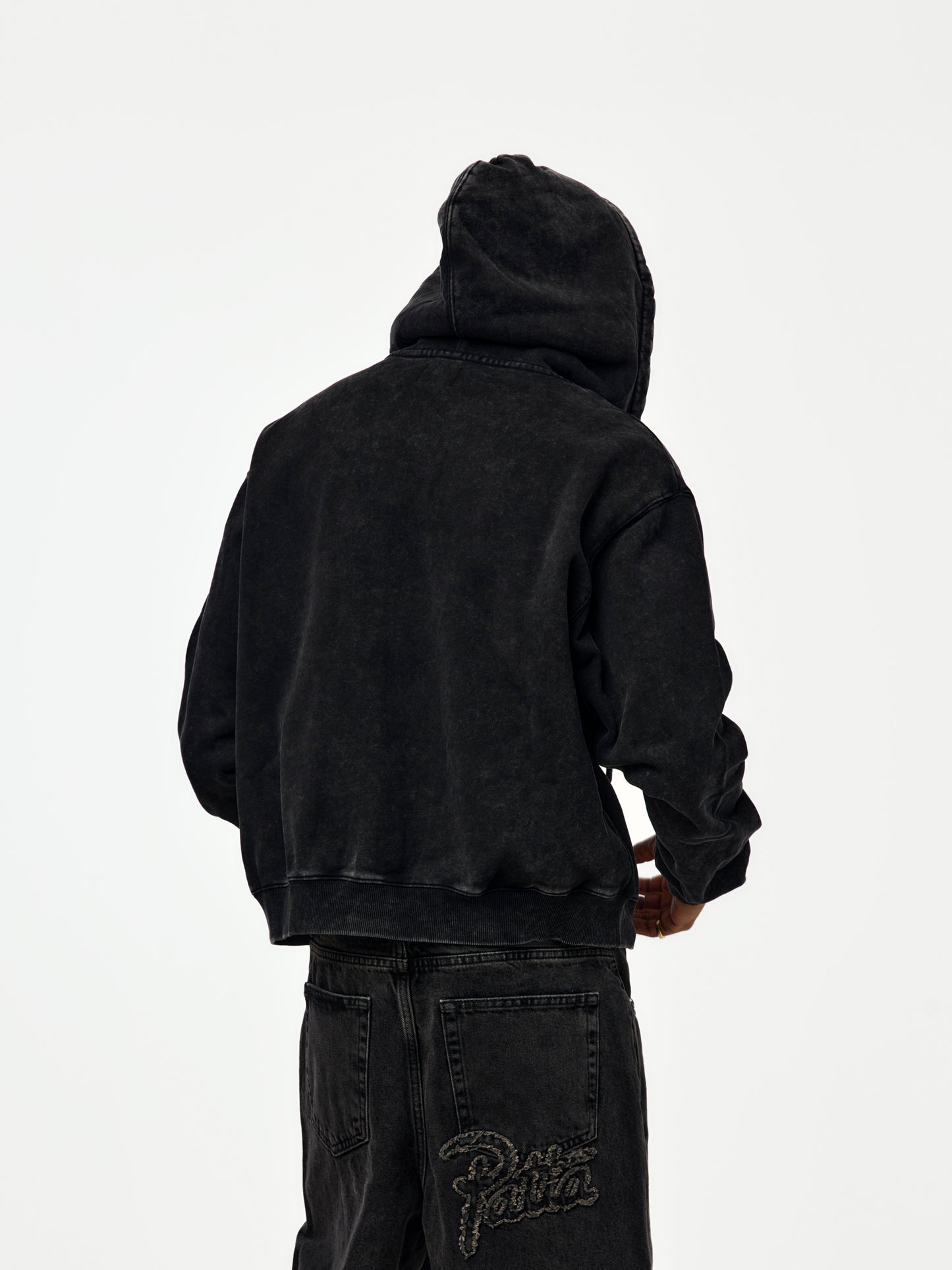 Patta Loopback Logo Zip Hooded Sweater (Moonless Night)