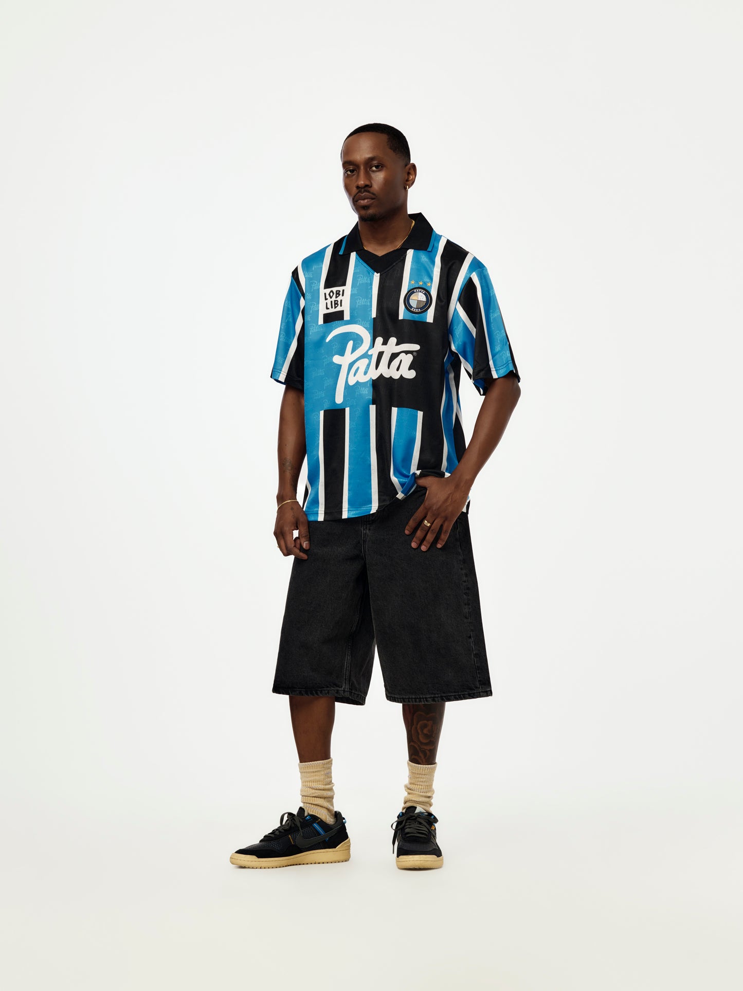 Patta Stripe Football Jersey (French Blue)