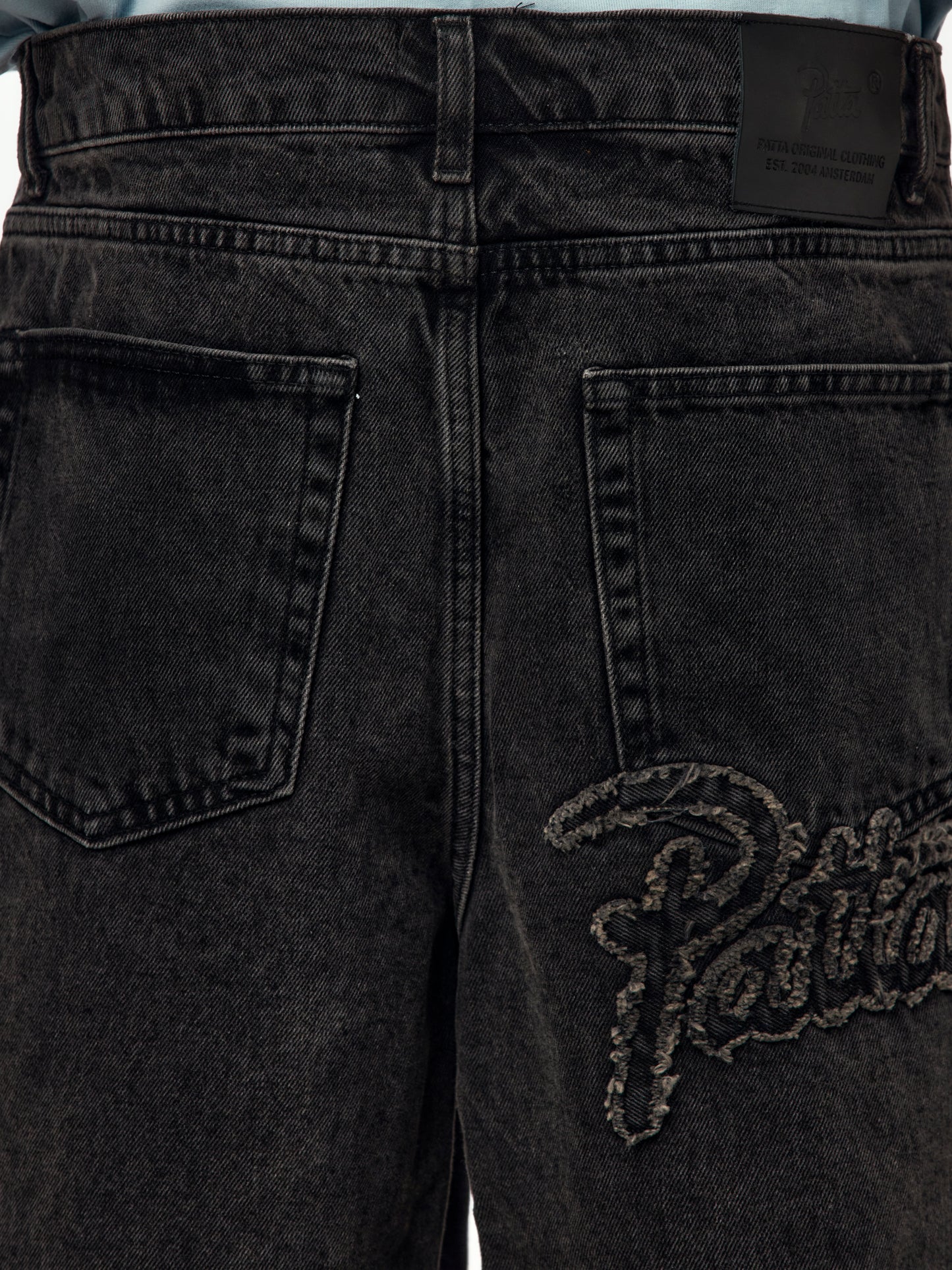 Patta Whiskers Denim Shorts (Black) (Black Denim)