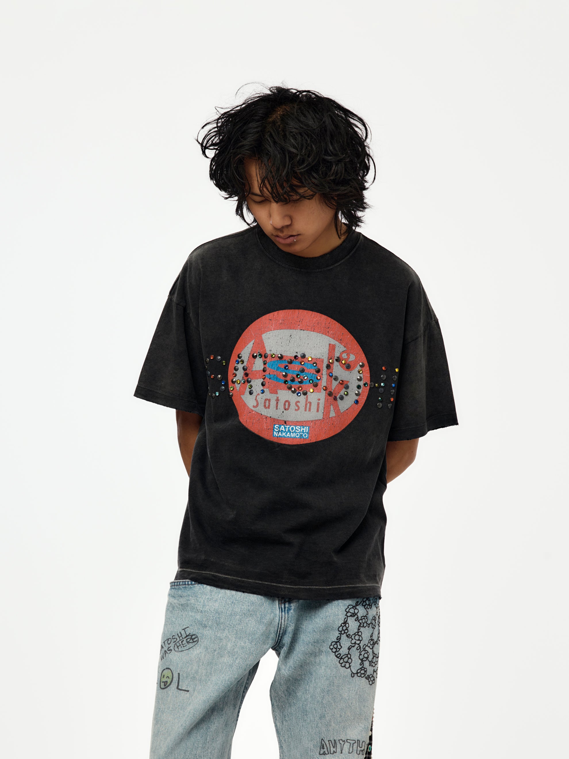 Satoshi Nakamoto Ask Satoshi Tee (Washed Black) - UNION LOS ANGELES