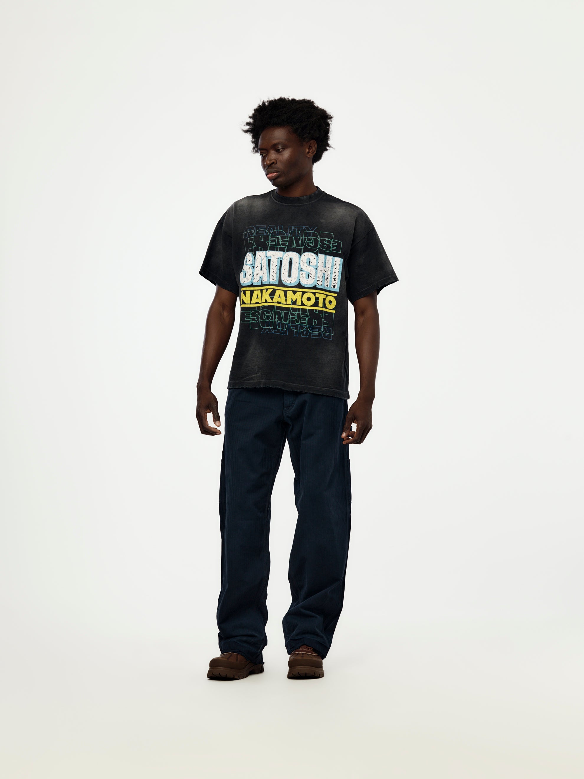 Satoshi Nakamoto Escape Reality Tee (Washed Black) - UNION LOS ANGELES