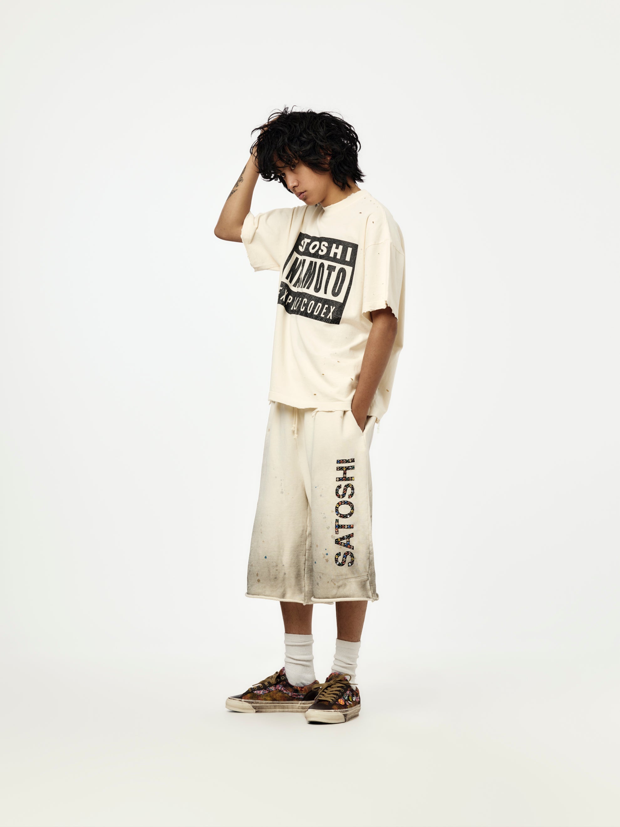 Satoshi Nakamoto Drifter Sweatshort (White) - UNION LOS ANGELES