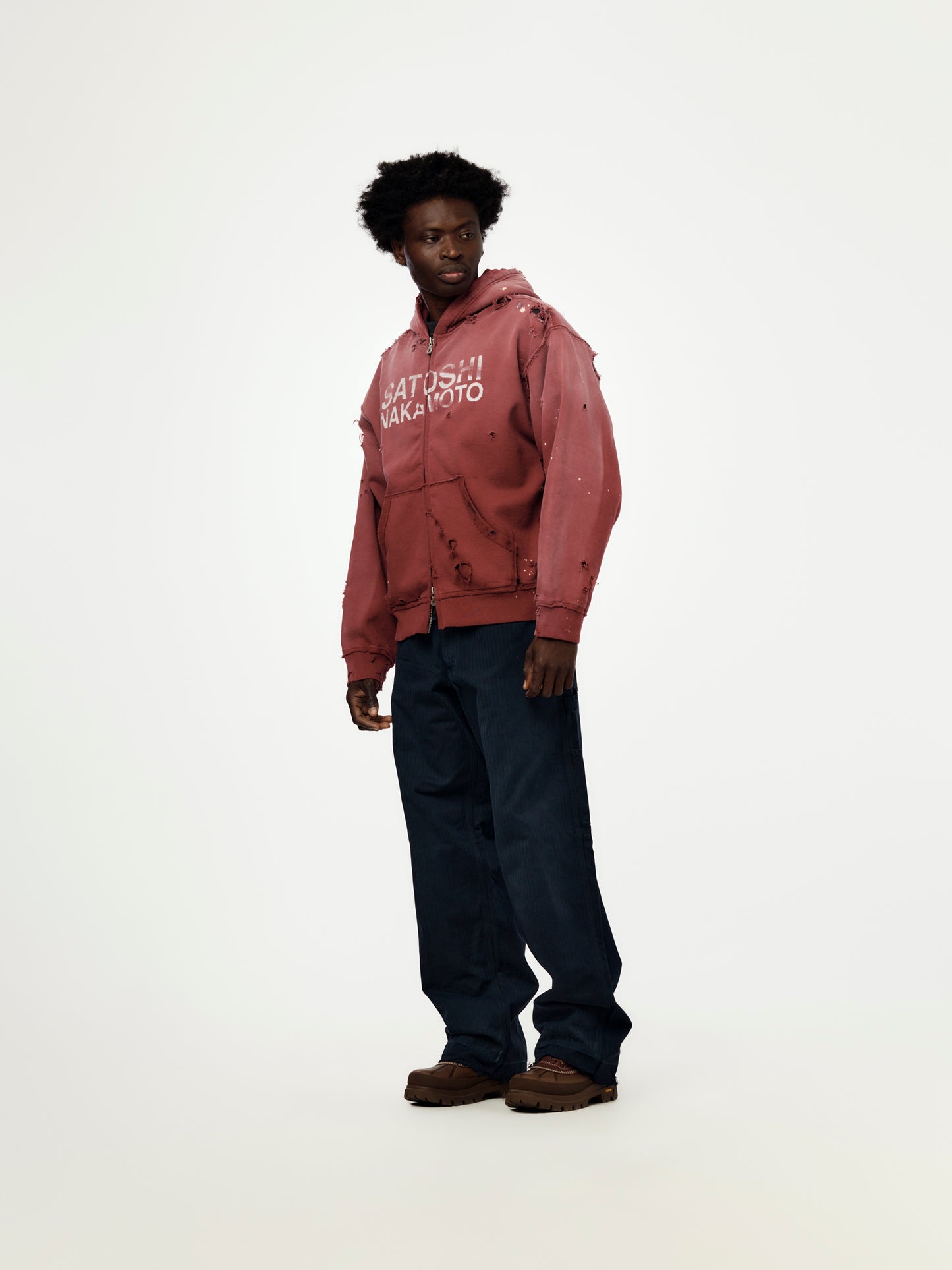 Luke Fleece Hoodie (Burgandy)