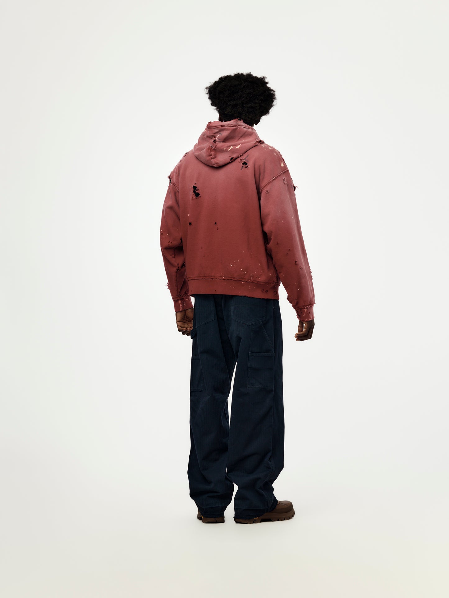Luke Fleece Hoodie (Burgandy)
