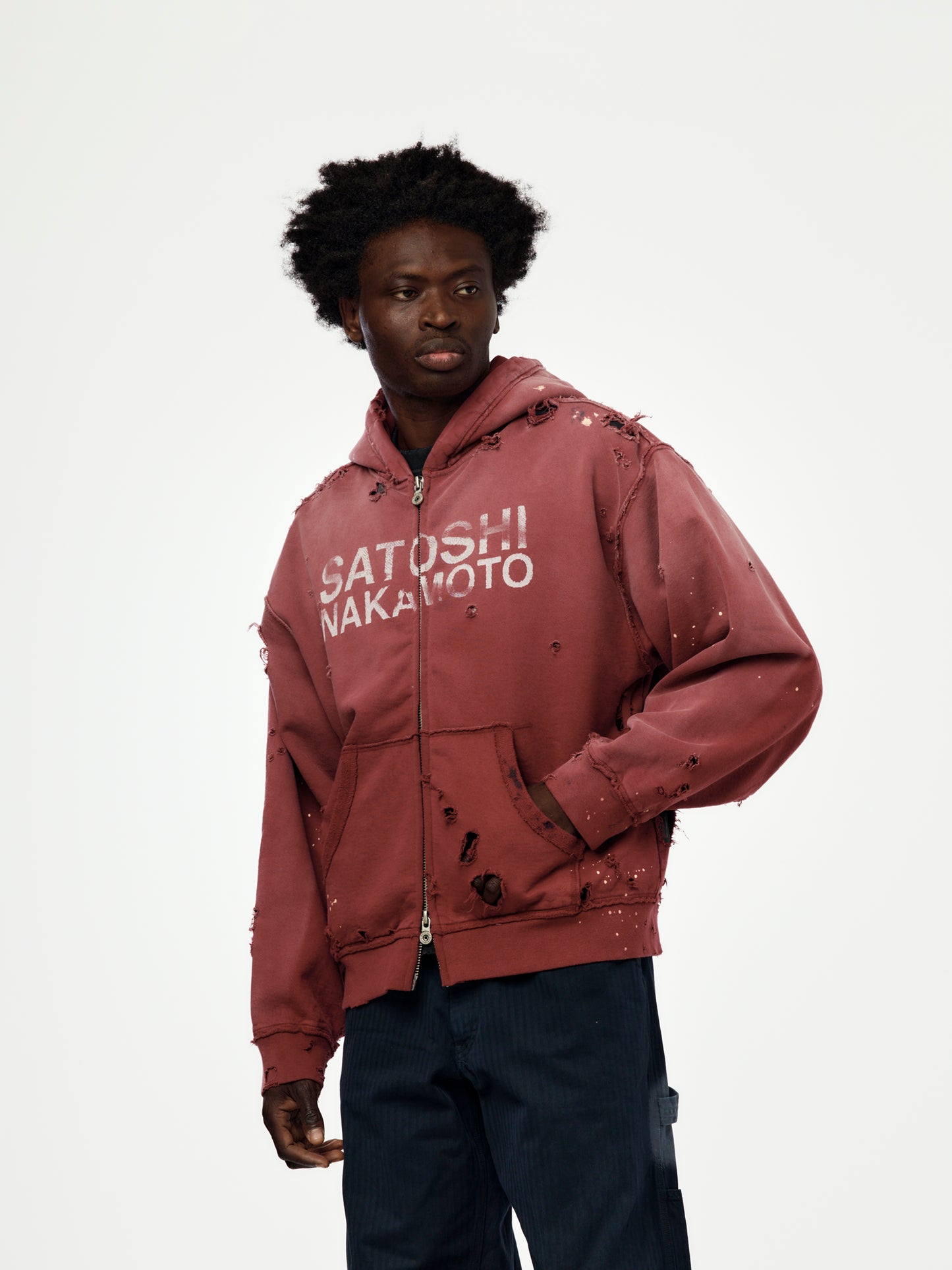Luke Fleece Hoodie (Burgandy)