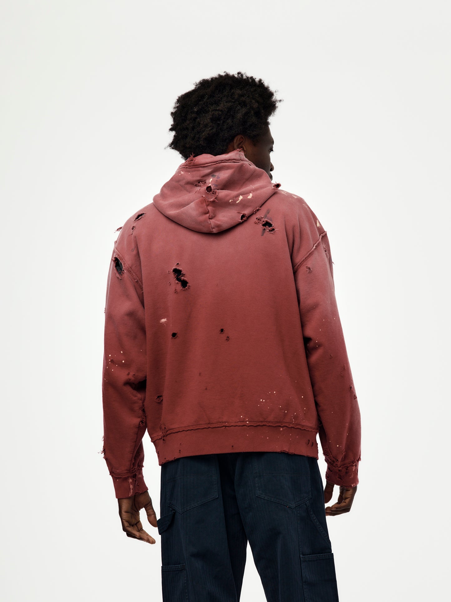 Luke Fleece Hoodie (Burgandy)