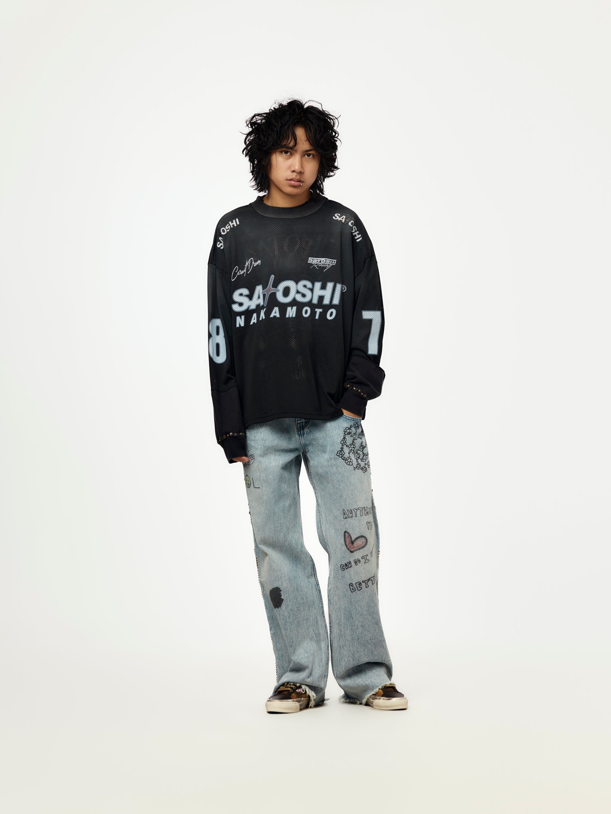 Satoshi Nakamoto Mesh Moto Jersey (Black) - UNION LOS ANGELES