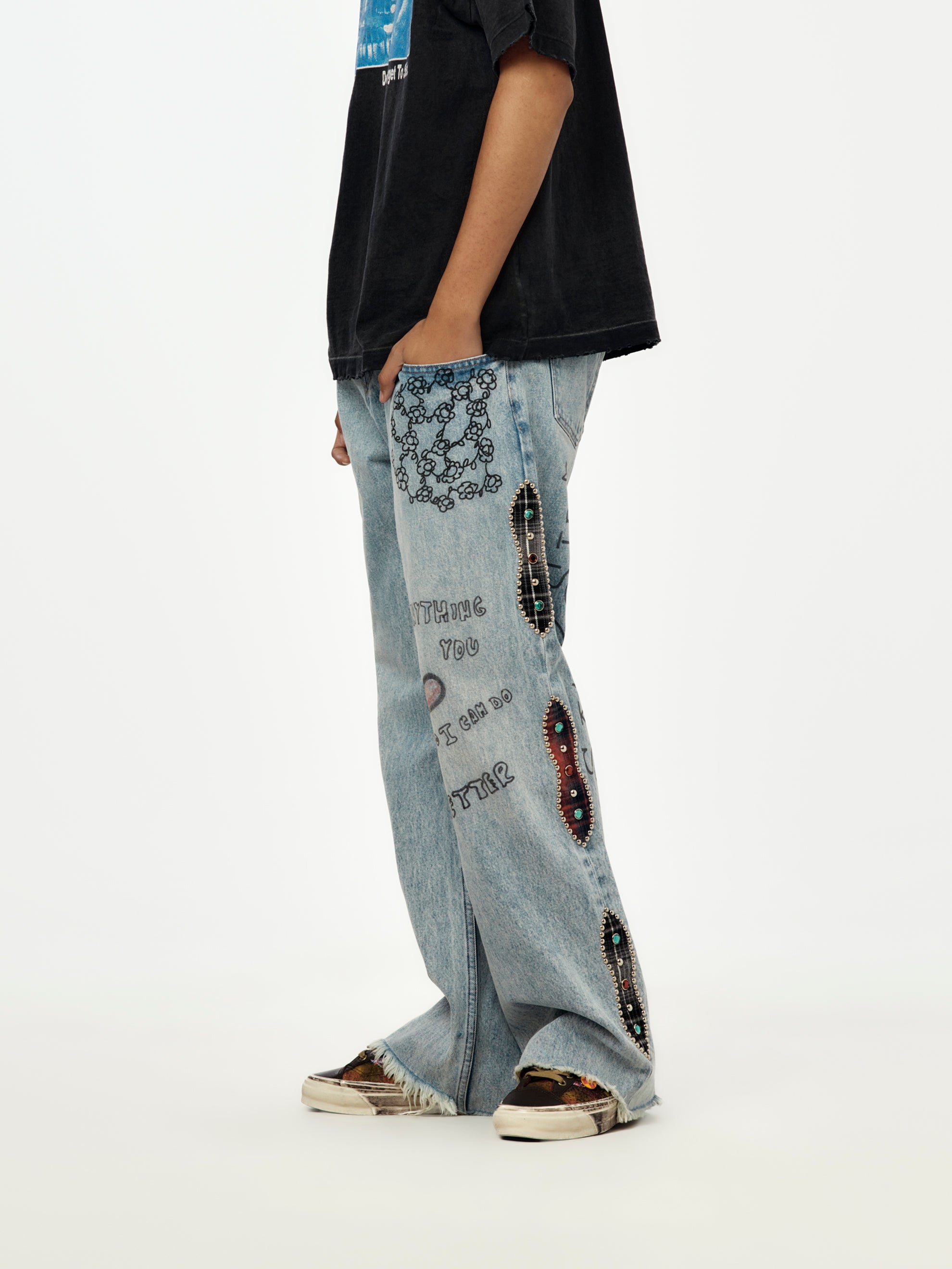 Satoshi Nakamoto Nessa Pant (Blue Denim) - UNION LOS ANGELES