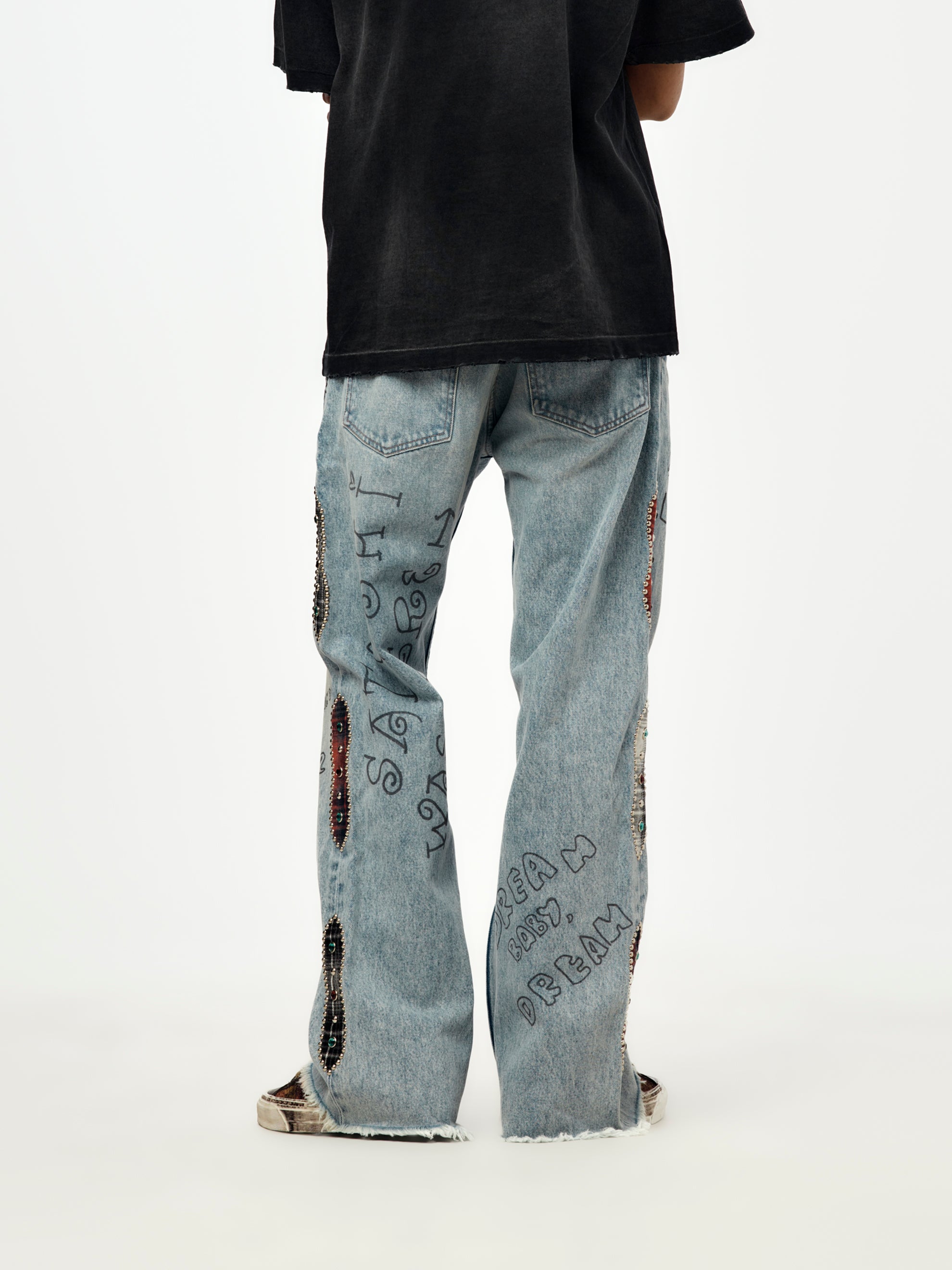 デニム/ジーンズ UNUSED UW0623 Painted Denim Pants Satoshi Nakamoto Nessa Pant (Blue Denim) - UNION LOS ANGELES
