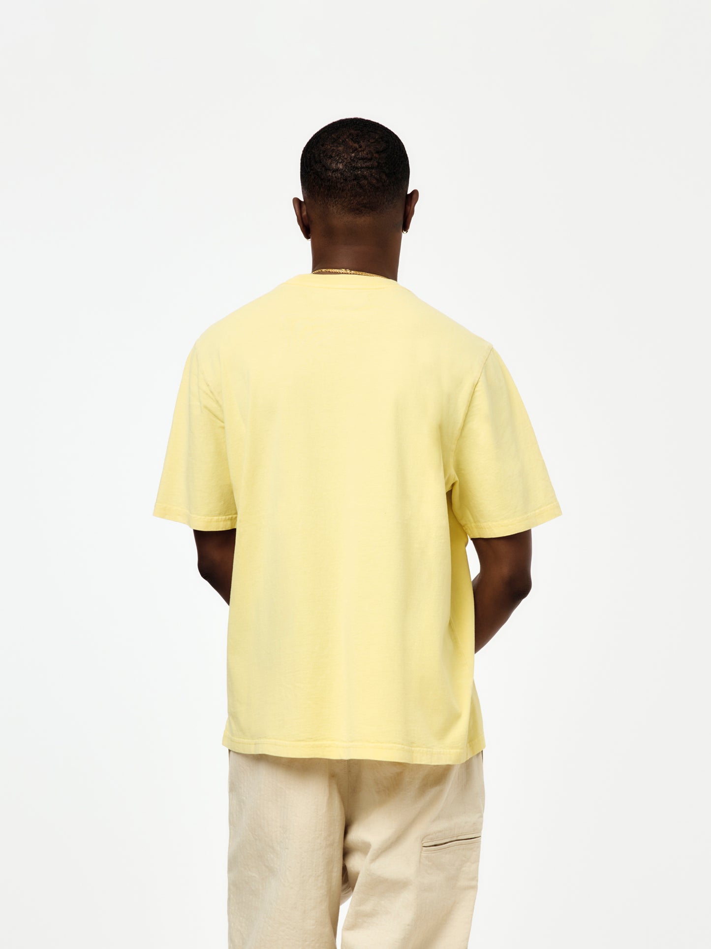 BLOCK LOGO TEE (VINTAGE PASTEL YELLOW)