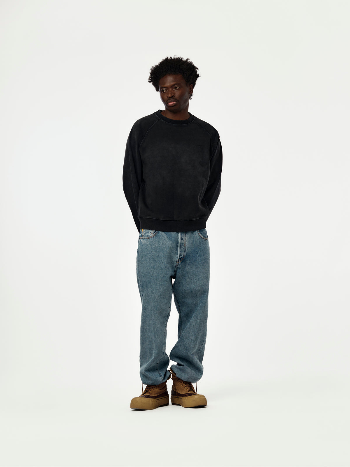 Union Los Angeles Faded Crew Sweatshirt (Black)