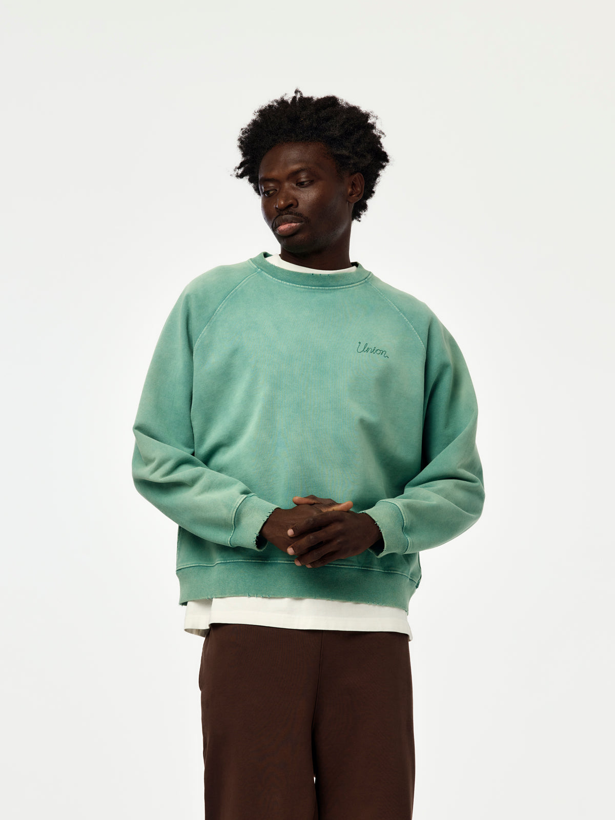 Union Los Angeles Faded Crew Sweatshirt (Green)