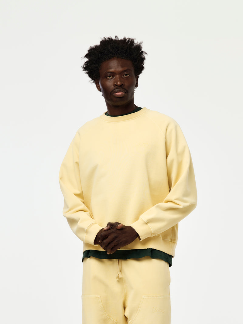 Union Los Angeles Faded Crew Sweatshirt (Yellow)