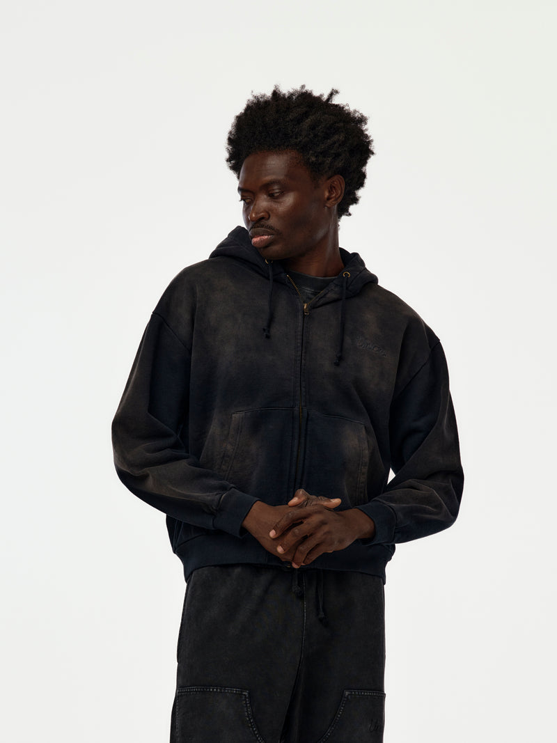Union Los Angeles Faded Zip Hoodie (Black)