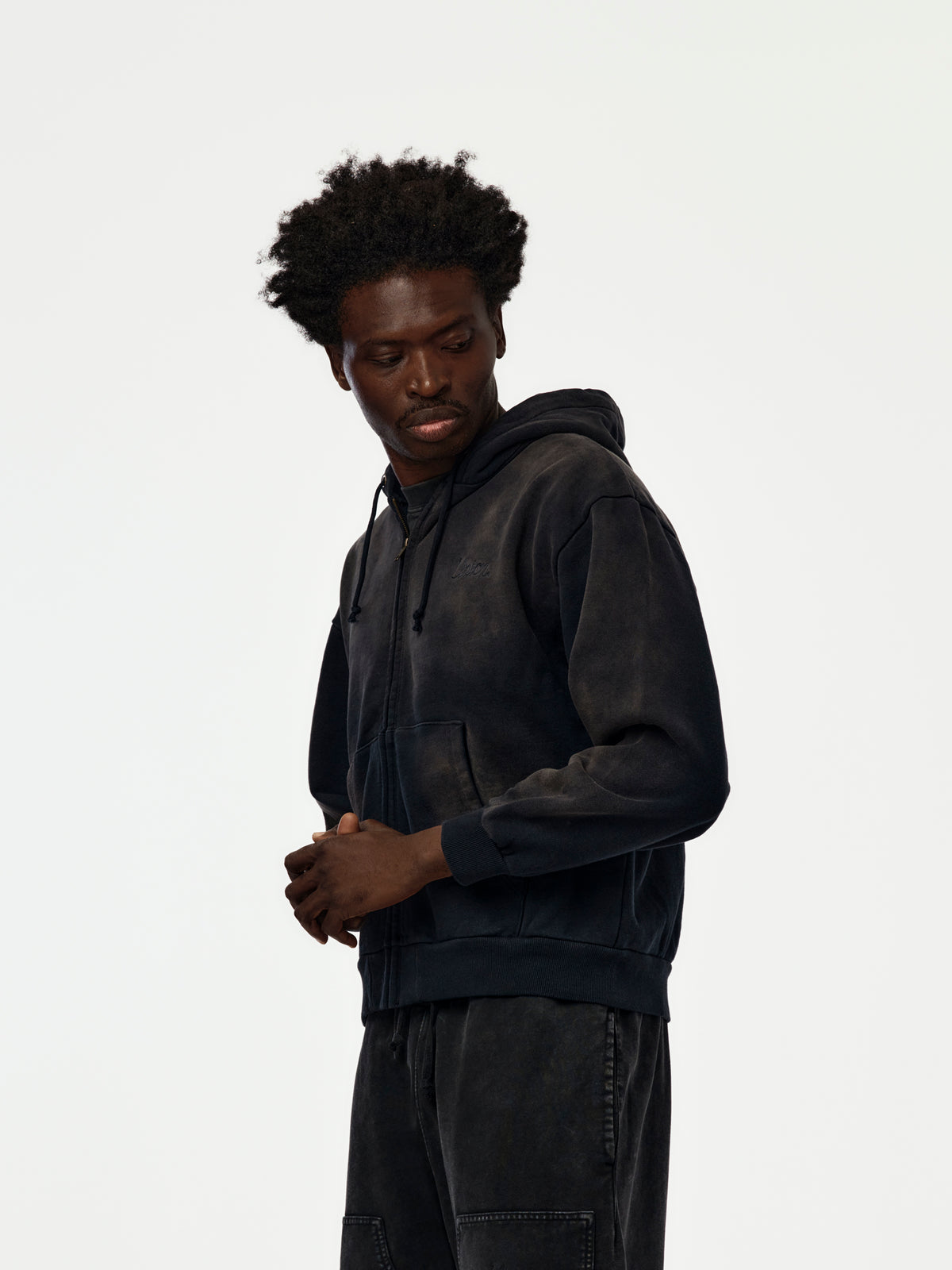 Union Los Angeles Faded Zip Hoodie (Black)