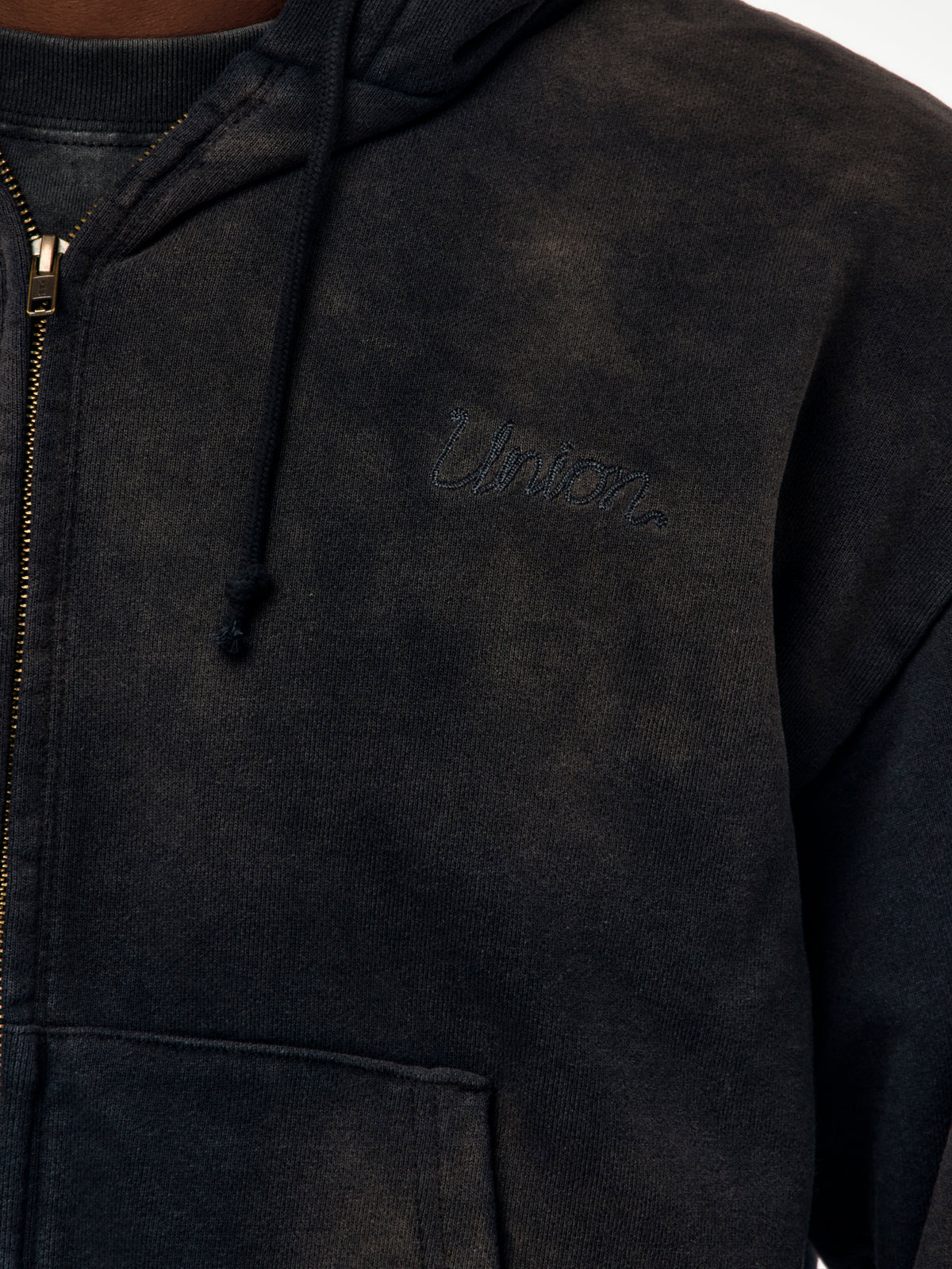 Union Los Angeles Faded Zip Hoodie (Black)