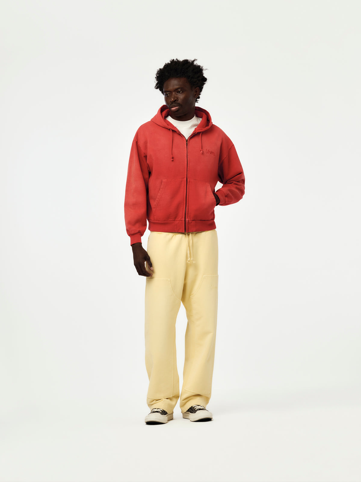 Union Los Angeles Faded Zip Hoodie (Red)