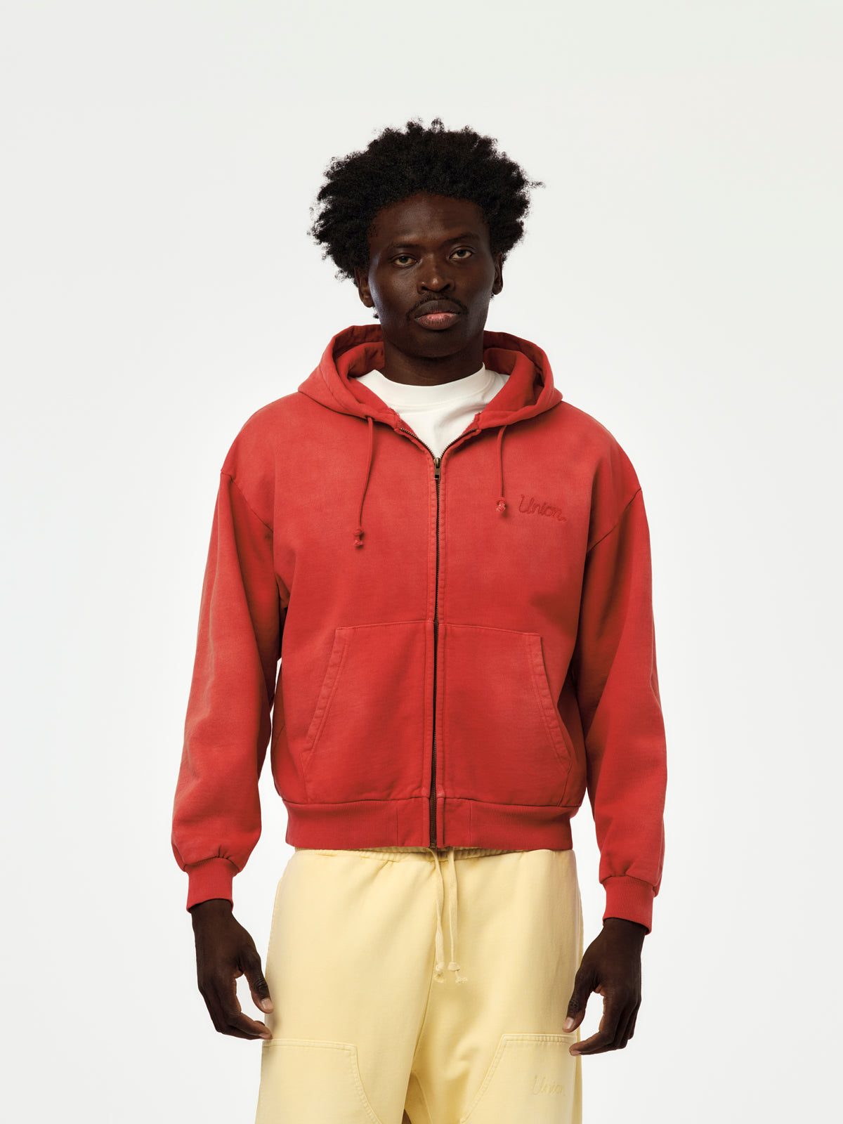 Union Los Angeles Faded Zip Hoodie (Red)