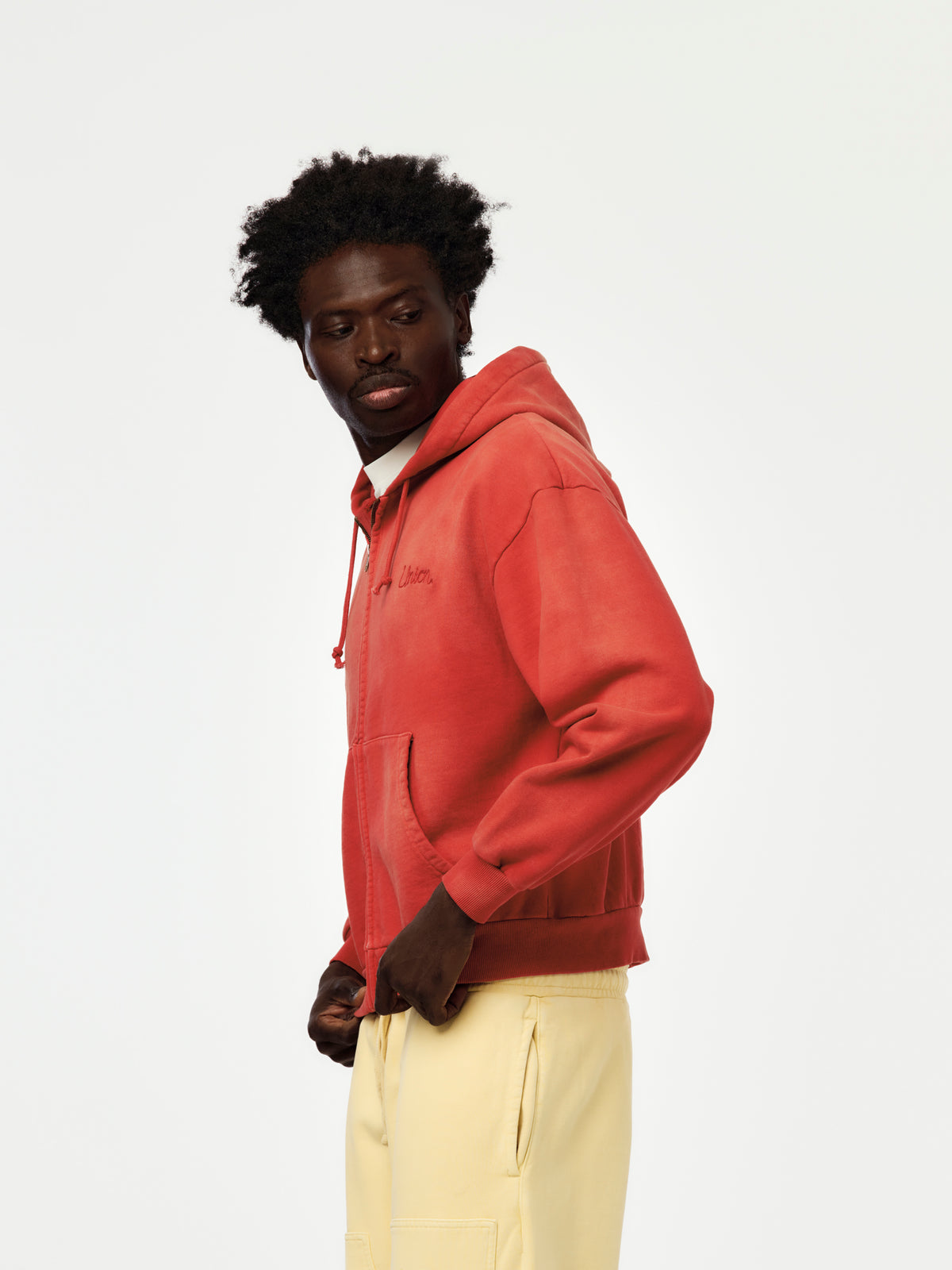 Union Los Angeles Faded Zip Hoodie (Red)