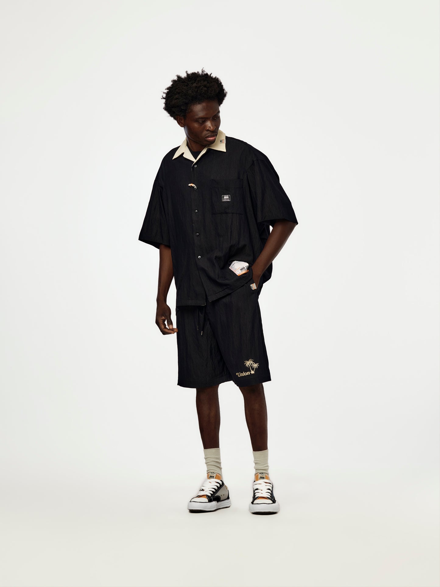 UNION x in・stru(men-tal)  BOWLING SHIRT (BLACK)