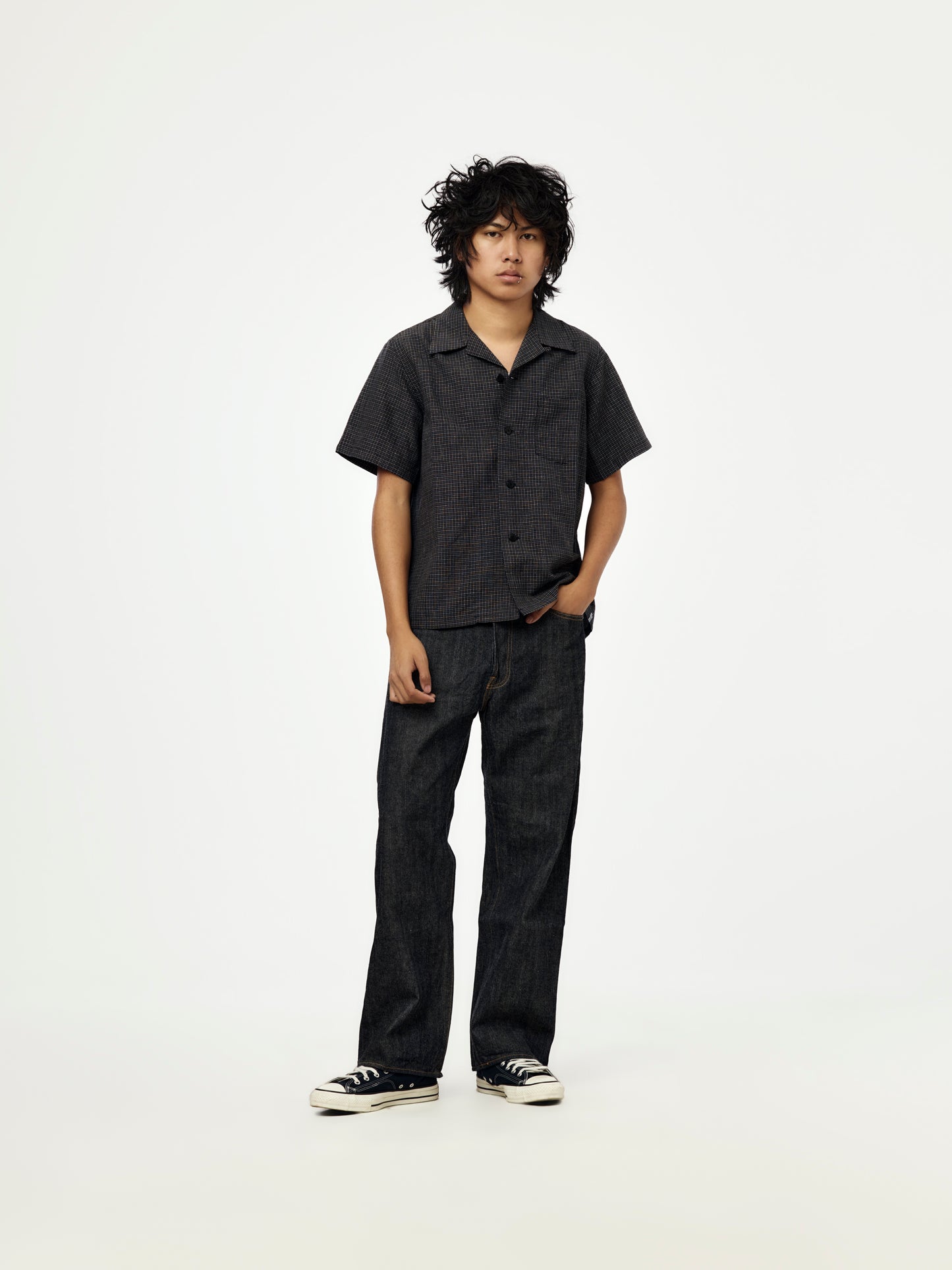 JUDD SHIRT S/S SANTOME CHECK (Navy)