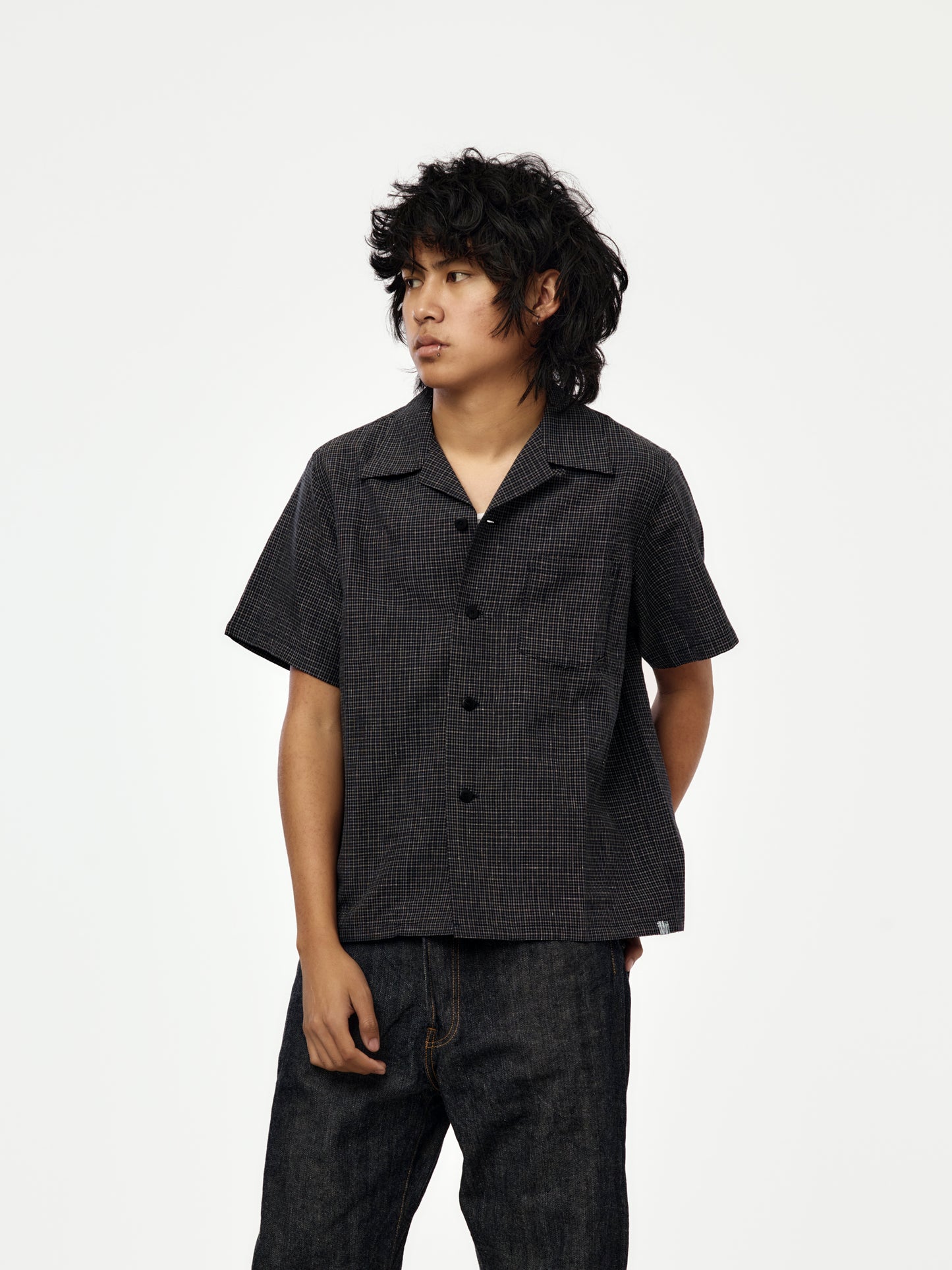 JUDD SHIRT S/S SANTOME CHECK (Navy)