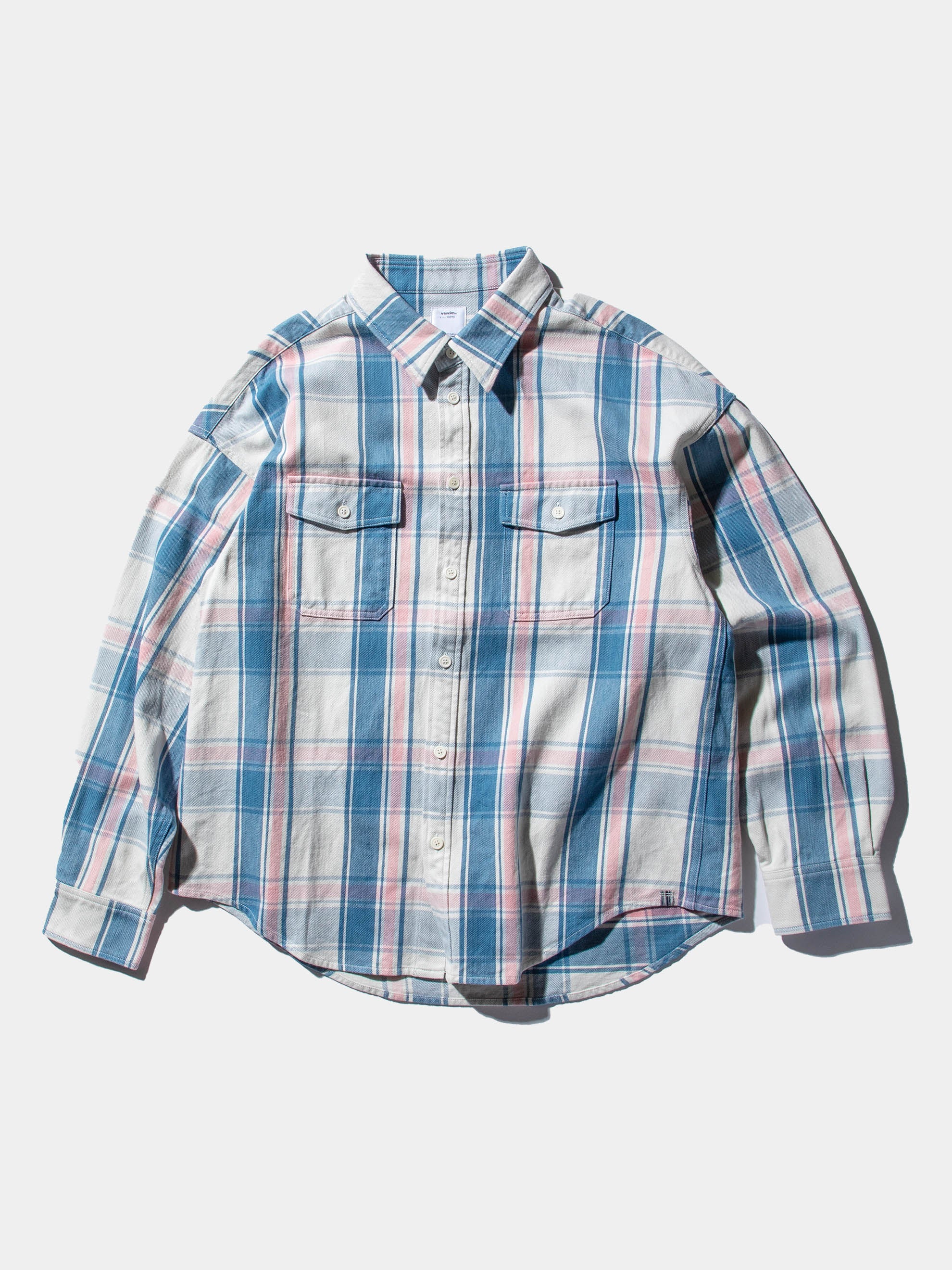 Buy Visvim Pioneer Check L/S (Light Indigo) Online at UNION LOS 