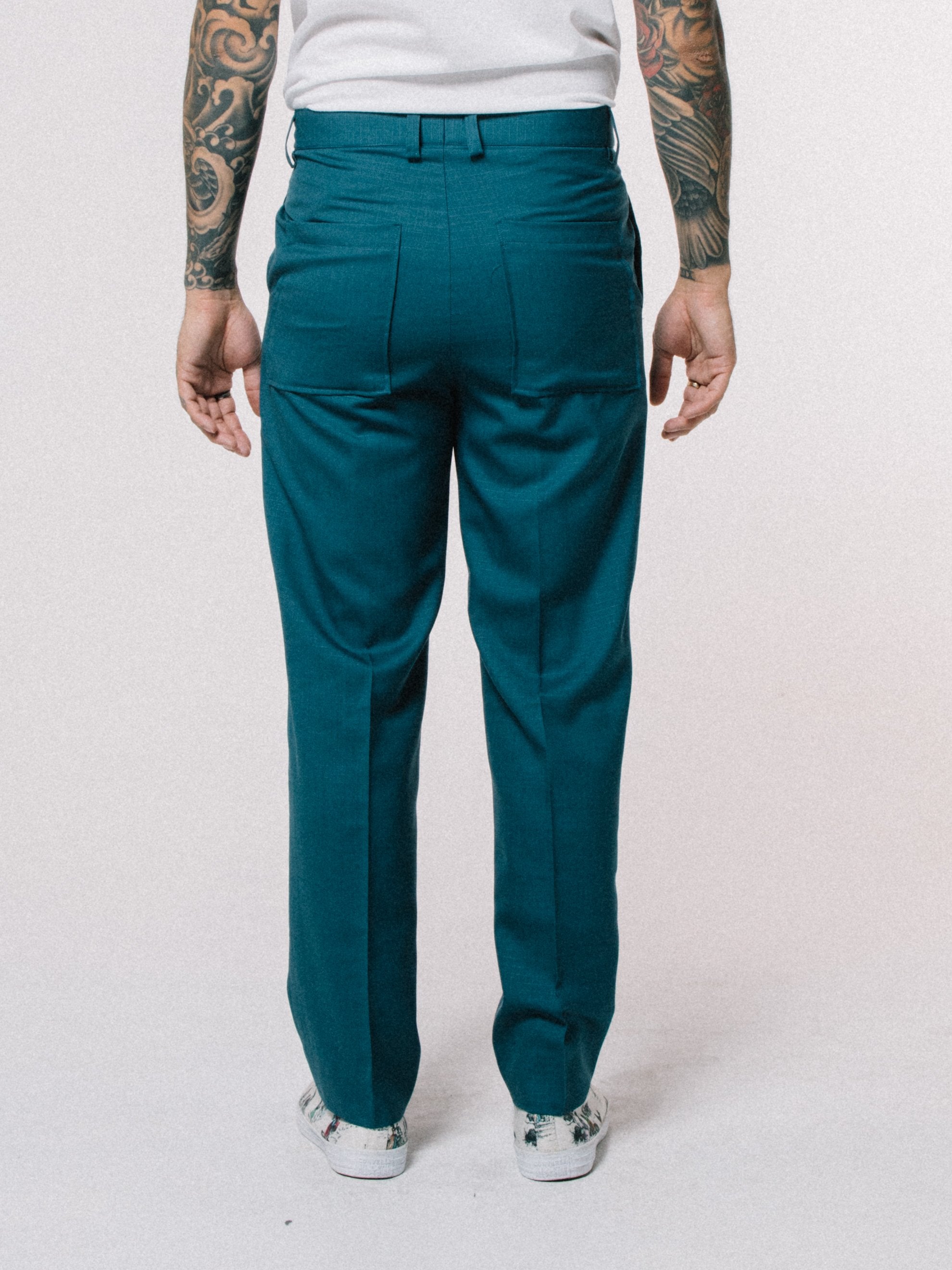 Pleated Trousers (Blue)
