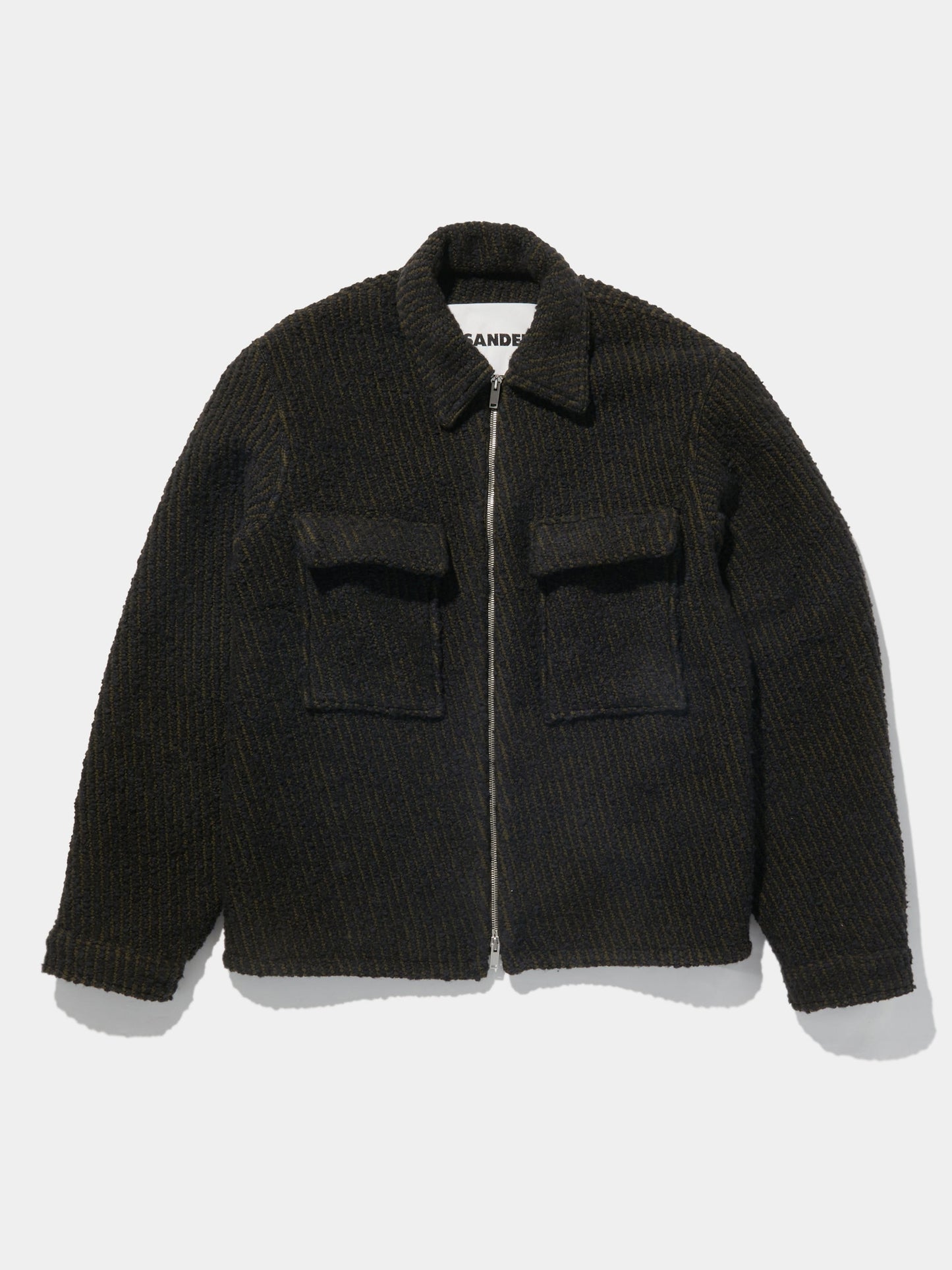 Wool Zip Jacket (Open Navy)