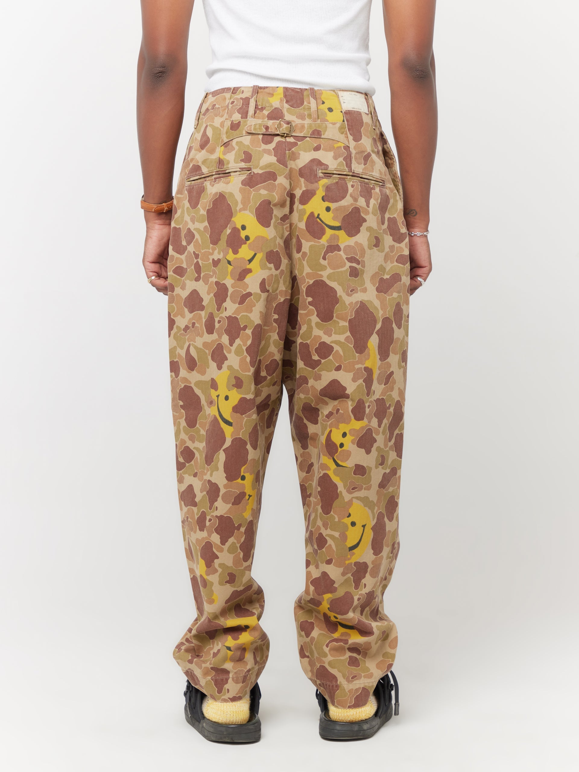 Kapital Nimes Pants Camouflage Pattern Herringbone Fabric HAPPY Peek-a-boo  Japan
