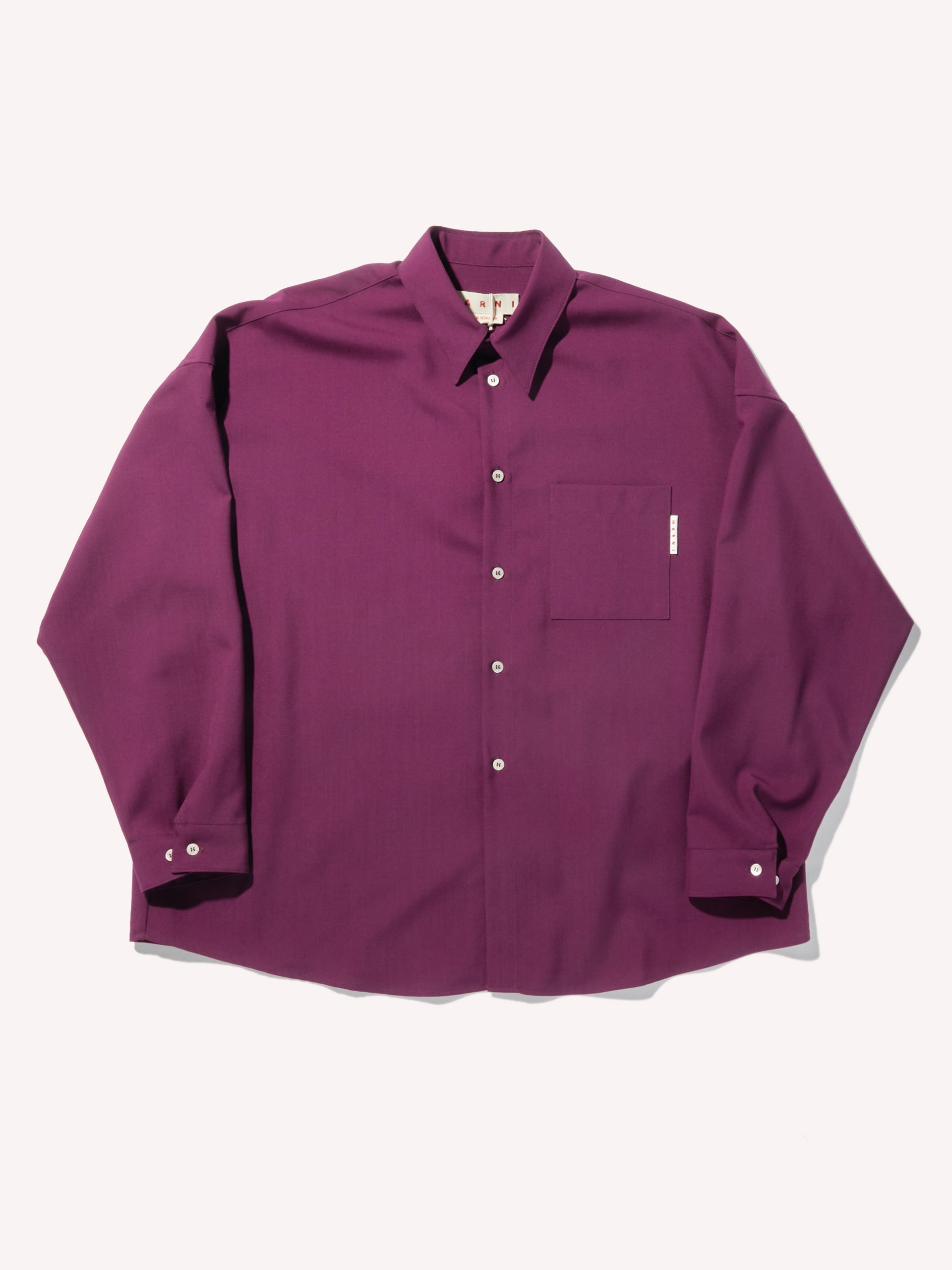 Buy Marni Tropical Wool Long-sleeved shirt (Dry Rose) Online at 
